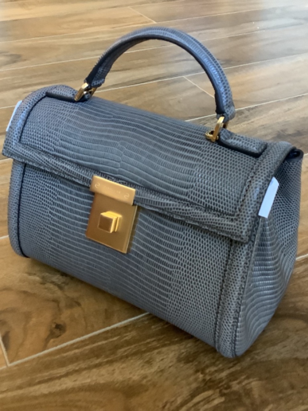 NEW Demellier Paris lizard embossed in Gray - Picture 4 of 9
